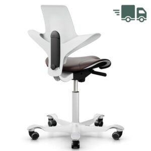 HAG CAPISCO PULS 8020 | White Edition mit Polster Leder dunkelbraun | Gestell...