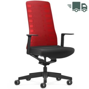 Interstuhl PURE ACTIVE Edition Bürostuhl mit Netzrücken - Variante rot-schwarz4016849874555