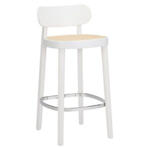 THONET 118 H Barhocker | Rohrgeflecht-Sitz | Buche gebeizt weiß lasiert4066962000409