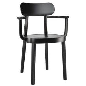 THONET 118 MF Holzstuhl mit Armlehnen | Muldensitz | Buche gebeizt schwarz4066962000195