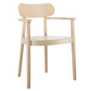 THONET 118 MFV Holzstuhl mit Armlehnen | Muldensitz | Buche gebeizt aufgehellt4066962000256