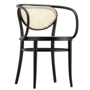 THONET 210 R Bugholzarmlehnenstuhl | Buche schwarz gebeizt | Rohrgeflecht4066962020797