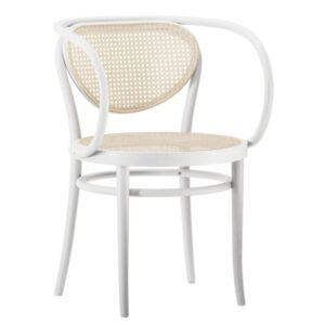 THONET 210 R Bugholzarmlehnenstuhl | Buche weiß glasiert | Rohrgeflecht4066962020803