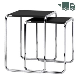 THONET Beistell- und Satztisch SET B 9 a+b schwarz | Gestell chrom4066962000447