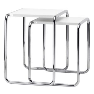 THONET Beistell- und Satztisch SET B 9 a+b weiß | Gestell chrom