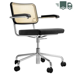 THONET Drehsessel S 64 SPVDR Atelier mit Armlehnen | Sitz gepolstert | Gestel...