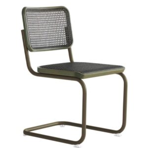 THONET S 32 V Dark Melange graugrün | Stahlrohr-Freischwinger | Gestell graugrün4066962015878