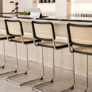 THONET S 32 VH Barhocker | Buche schwarz gebeizt | Gestell verchromt4066962007873