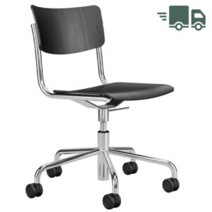 THONET S 43 DR | Buche schwarz gebeizt | Drehsessel | Rollen schwarz | Gestel...4066962005282