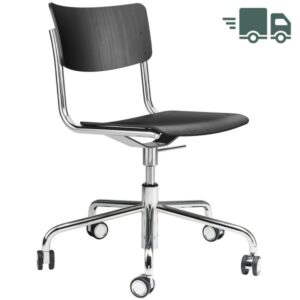 THONET S 43 DR | Drehsessel | Buche schwarz gebeizt | Gestell und Rollen verc...4066962005282