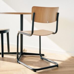 THONET S 43 | Edelholz Eiche | Stahlrohr-Freischwinger | Gestell schwarz | Fi...4066962004575