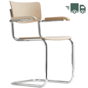 THONET S 43 F | Buche natur | Stahlrohr-Freischwinger mit Armlehnen | Gestell...4066962005077