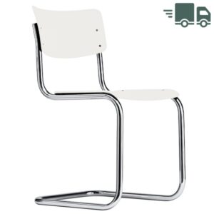 THONET S 43 | Weiß decklackiert | Stahlrohr-Freischwinger | Gestell verchromt4066962004940