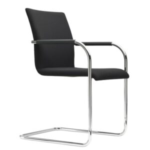 THONET S 55 PF Evo Konferenzstuhl mit Armlehnen schwarz | Gestell chrom4066962008641