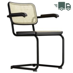 THONET S 64 V | Buche schwarz gebeizt | Stahlrohr-Freischwinger mit Armlehnen...4066962003691