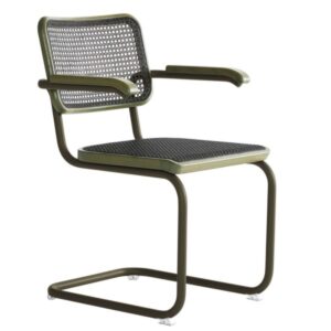 THONET S 64 V Dark Melange graugrün | Stahlrohr-Freischwinger mit Armlehnen |...4066962003257