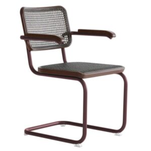 THONET S 64 V Dark Melange rotbraun | Stahlrohr-Freischwinger mit Armlehnen |...4066962003257