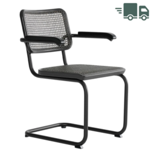 THONET S 64 V Dark Melange schwarz | Stahlrohr-Freischwinger mit Armlehnen | ...4066962003257