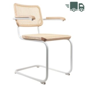 THONET S 64 V | Esche Pure Materials | Stahlrohr-Freischwinger | Gestell weiß4066962004339