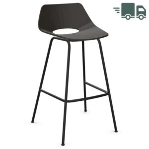 THONET S 661 H Barhocker | Edelholz schwarz | Gestell schwarz matt