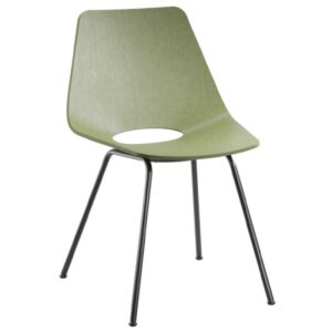 THONET S 661 Stahlrohrstuhl | Buche olivgrün | Gestell schwarz4066962006173