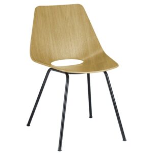 THONET S 661 Stahlrohrstuhl | Edelholz Eiche | Gestell schwarz matt