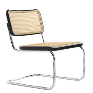 THONET S32 VL Lounge-Freischwinger | Buche schwarz gebeizt | Gestell verchromt4066962015069