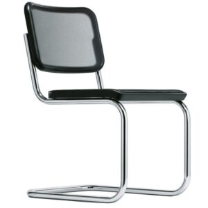 THONET Stahlrohr-Freischwinger S 32 N | Kunststoffnetzbespannung schwarz | Ge...4066962022913