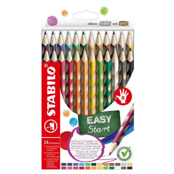 STABILO Filzstift STABILO EASY Colors Dreikant-Buntstift - Rechtshänder - 24er Etui