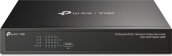 TP-Link VIGI NVR1008H-8MP - 8 Kanäle - 3840 x 2160 Pixel - 720p - 1080p - 2160p - 3840x2160