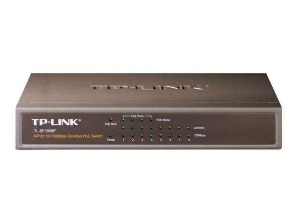 tp-link TP-LINK 8-Port 10/100 Mbps Desktop Switch with 4-Port PoE 57 W PoE Pow Netzwerk-Switch