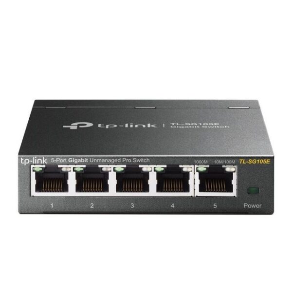 tp-link TL-SG105E 5-Port Gigabit Easy Switch schwarz Netzwerk-Switch (Smart Managed Netzwerk Switch Metallgehäuse)