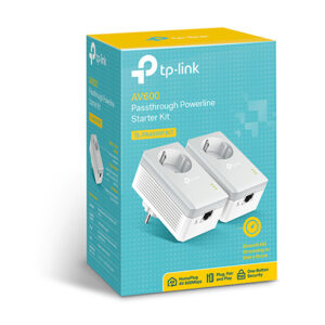 TP-LINK TL-PA4010PKIT AV600+ Powerline Kit with AC Pass Through - Bridge - HomePlug AV (HPAV) - an Wandsteckdose anschließbar (Packung von 2) (TL-PA4010PKIT)