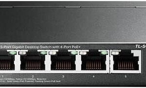 TP-Link TL-SG1005LP - V1 - Switch - unmanaged - 5 x 10/100/1000 (4 PoE+) - Desktop