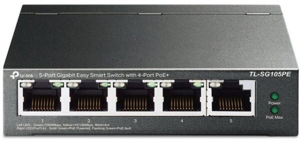 TP-Link tp-link TL-SG105PE 5-Port Gigabit (4x PoE) L2 Smart Switch Netzwerk-Switch