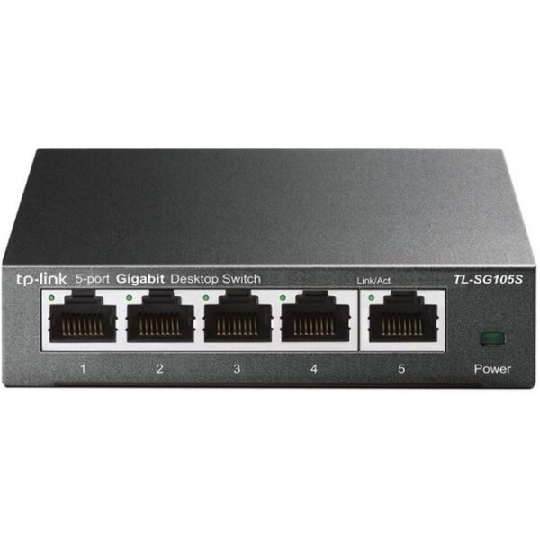 tp-link TL-SG105S 5-Port Gigabit Ethernet - Desktop Switch - schwarz Netzwerk-Switch