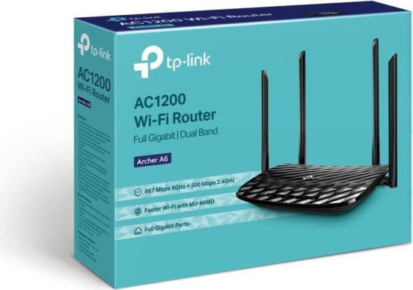 TP-Link Archer A6 - Wireless Router - 4-Port-Switch - GigE - 802.11a/b/g/n/ac - Dual-Band