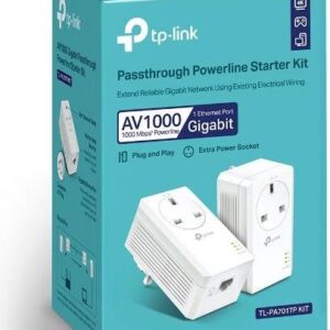 TP-Link AV1000 - Gigabit Passthrough Powerline Starter Kit - Bridge - GigE