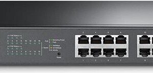 TP-LINK Easy Smart TL-SG1016PE - Switch - Smart - 8 x 10/100/1000 (PoE+) + 8 x 10/100/1000 - Desktop