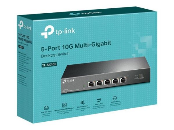 tp-link TP-LINK 5-Port 10G Multi-Gigabit Desktop Switch Netzwerk-Switch