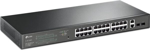 TP-Link Easy Smart TL-SG1428PE - Switch - Smart - 24 x 10/100/1000 (PoE+) + 2 x 10/100/1000 - an Rack montierbar - PoE+ (250 W) - AC 100 - 240 V (TL-SG1428PE)