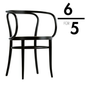 THONET 209 Bugholzarmlehnenstuhl | Rohrgeflecht-Sitz | Buche schwarz gebeizt4066962009839