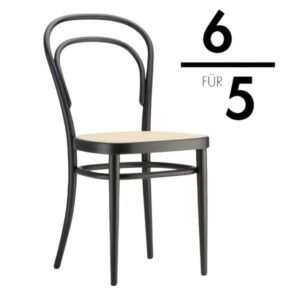 THONET 214 Bugholzstuhl Kaffeehausstuhl | Rohrgeflecht-Sitz | Buche schwarz g...4066962010248