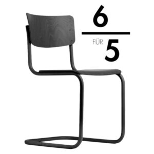 THONET S 43 | Schwarz matt gebeizt | Gestell schwarz matt4066962005022