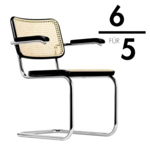 THONET S 64 V | Buche schwarz gebeizt | Stahlrohr-Freischwinger mit Armlehnen...4066962003257