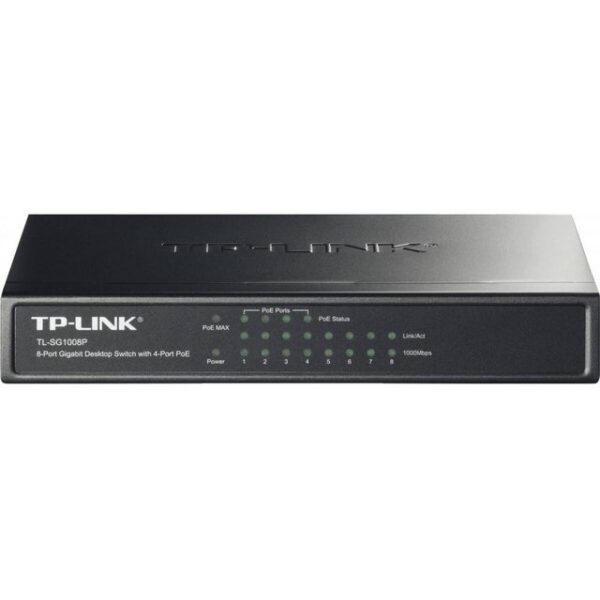 tp-link TP-Link TL-SG1008P 8-Port-Gigabit-PoE-Switch Netzwerk-Switch (4 PoE-Ports für einfache Stromversorgung)