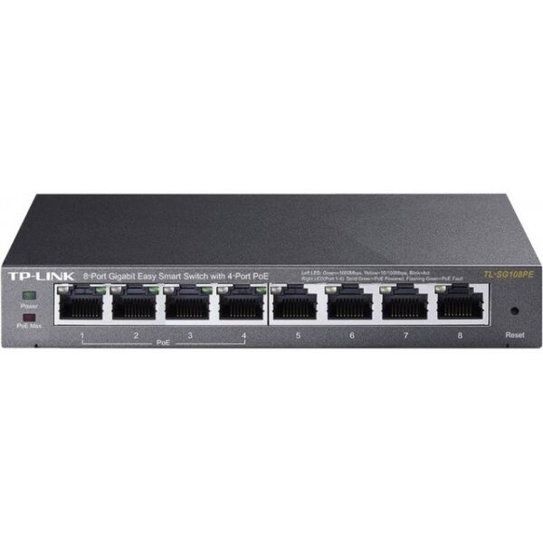 tp-link TP-Link TL-SG108PE 8-Port-Gigabit-Switch mit PoE. Netzwerk-Switch (4 PoE-Anschlüsse verfügbar)