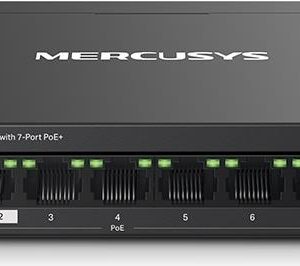 Mercusys MS108GP Netzwerk-Switch Managed Gigabit Ethernet (10/100/1000) Power over Ethernet (PoE) Schwarz (MS108GP)