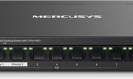 TP-Link Mercusys MS108GP Netzwerk-Switch Managed Gigabit Ethernet (10/100/1000) Power over Ethernet (PoE) Schwarz (MS108GP)