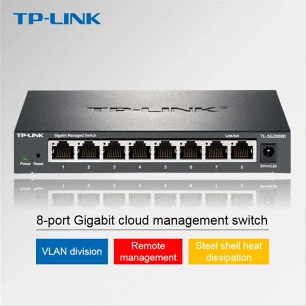 TP-LINK Cloud-Switching TL-SG2008D 8-Port-Full-Gigabit-Web-Netzwerk-Management